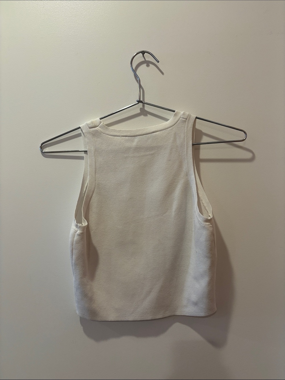 Zara Cream Ribbed Crewneck Tank - Picture 3 of 3